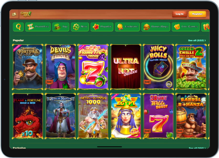 Android Games at Greenluck Casino
